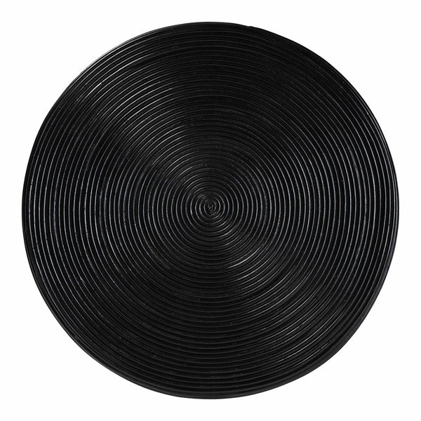 Baxton Studio bali Tokyo Laminated Rattan Side Table - Handcrafted Hourglass Accent Table for Modern Boho Spaces Black Tokyo-Black Rattan-Side Table