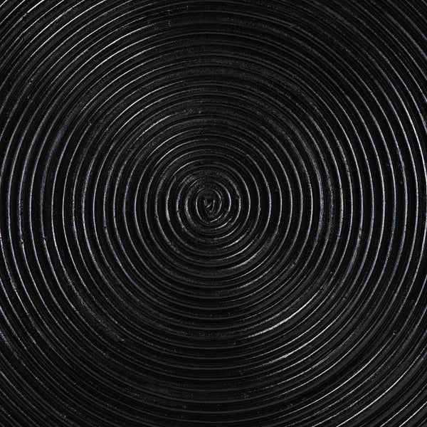 Baxton Studio bali Tokyo Laminated Rattan Side Table - Handcrafted Hourglass Accent Table for Modern Boho Spaces Black Tokyo-Black Rattan-Side Table