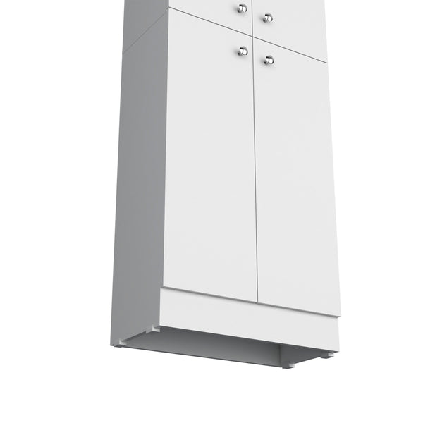 English Elm Kitchen Pantry Tall Cabinet 71" H with 4 Doors and 5 Adjustable Shelves for Organized Storage and Laundry White 42.91 L x 28.74 W x 5.12 H B097P221377