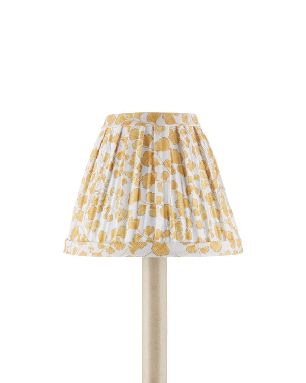 Currey & Company Maiden Tapered Chandelier Shade - Elegant Ginkgo-inspired Fabric For A Stylish Home Décor Upgrade Yellow Cotton 0900-0046-currey-company