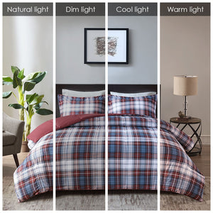 English Elm Full/Queen Parkston 3M Scotchgard Plaid Down Alternative Comforter Set — OEKO-TEX, Moisture-Wicking, Antimicrobial B03599077