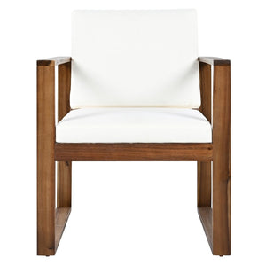 English Elm Trexm Acacia Wood Outdoor Dining Set Seats Six with Umbrella Hole Rustic Patio Beige,Mocha TM000019AAP