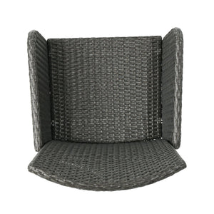 English Elm Anaya Outdoor Pe Wicker Barstools Set of Two with Iron Frame for Patio Bar N758P391474G