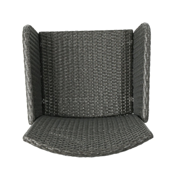 English Elm Anaya Outdoor Pe Wicker Barstools Set of Two with Iron Frame for Patio Bar N758P391474G