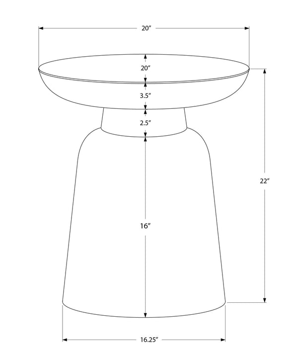 English Elm Accent Table - Hand-Crafted Gold Metal Drum Design, Modern Style For Living Room & Bedroom Use B2710P219448