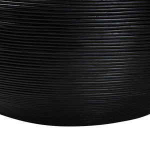 Baxton Studio bali Tokyo Handcrafted Rattan Coffee Table - Coastal Boho Drum Design for Living Room Style & Charm Tokyo-Black Rattan-Coffee Table