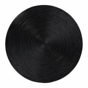 Baxton Studio bali Tokyo Handcrafted Rattan Coffee Table - Coastal Boho Drum Design for Living Room Style & Charm Tokyo-Black Rattan-Coffee Table