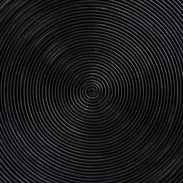 Baxton Studio bali Tokyo Handcrafted Rattan Coffee Table - Coastal Boho Drum Design for Living Room Style & Charm Tokyo-Black Rattan-Coffee Table