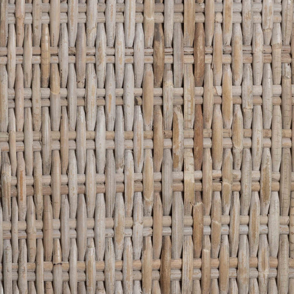 Baxton Studio bali Derris Natural Rattan Dining Chair with Wingback - Boho Chic Comfort for Dining & Kitchen Spaces MD-39817-KB Derris-Grey Natural Rattan-DC