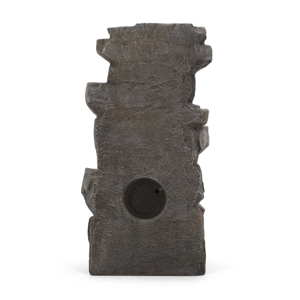 English Elm Christopher Knight Home® - APACHE 4 Tier Fountain Stone Gray - Faux Stone Waterfall with LED Lights, Weather-Resistant 34" 71794.00SGRY