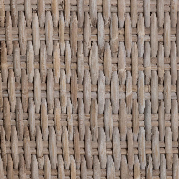 Baxton Studio bali Derris Natural Rattan Wingback Counter Stool with Cushion - Boho Coastal Style Seating, Greywashed MD-39818-KB Derris-Grey Natural Rattan-CS