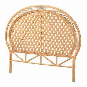 Baxton Studio bali Bali Isabel Rattan Headboard - Handwoven Diamond Weave, Lightweight Coastal Decor, Queen Size Elegance Issabel-Light Honey Rattan-HB-Queen
