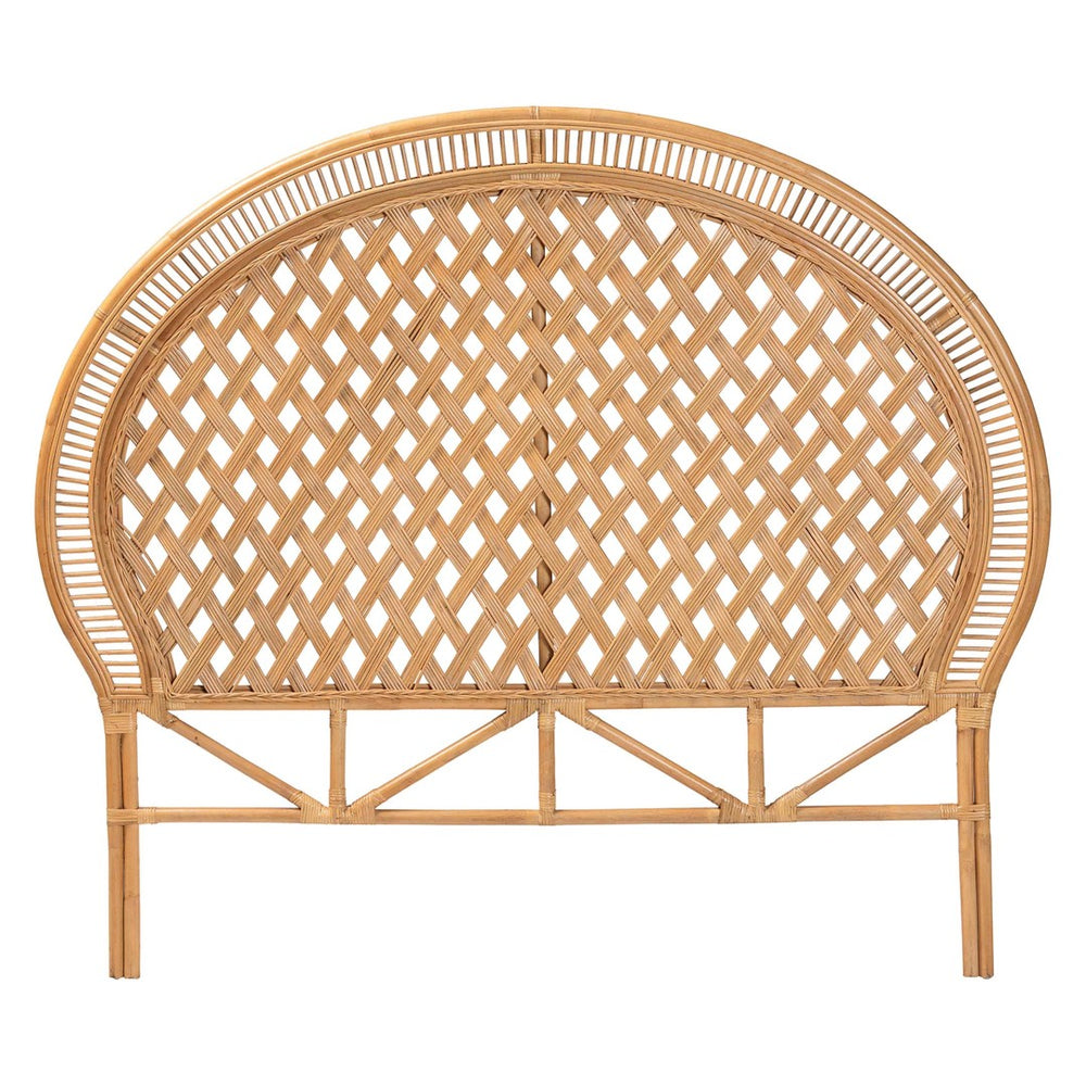 Baxton Studio bali Bali Isabel Rattan Headboard - Handwoven Diamond Weave, Lightweight Coastal Decor, Queen Size Elegance Issabel-Light Honey Rattan-HB-Queen