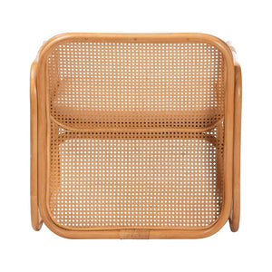 Baxton Studio bali Cambridge Natural Rattan Armchair - Handcrafted Coastal Lounge Chair with Removable Cushion Cambridge-Light Honey Rattan-CC