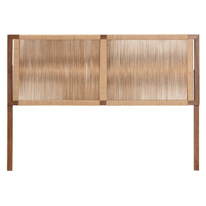 Baxton Studio bali Holitz Natural Rope Woven Headboard – Modern Boho Bayur Wood Frame for Serene Bedroom Decor Holtiz-Medium tone (NAT02)-Headboard King