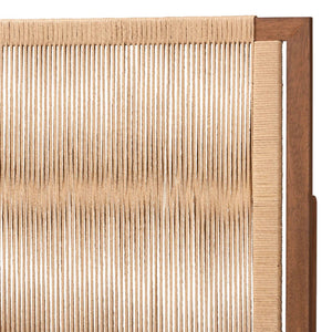 Baxton Studio bali Holitz Natural Rope Woven Headboard – Modern Boho Bayur Wood Frame for Serene Bedroom Decor Holtiz-Medium tone (NAT02)-Headboard King