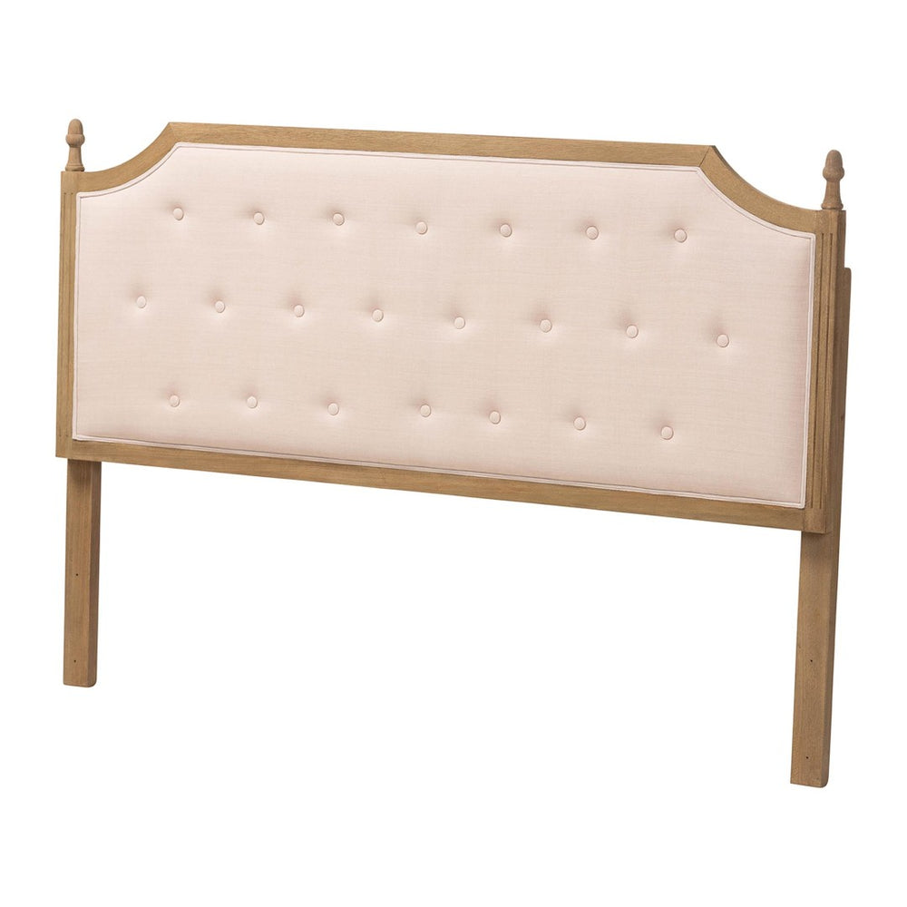 Baxton Studio Baxton Studio Lourdes Headboard - Elegant Upholstered Design with Solid Wood Frame for Stylish Bedrooms Louvre-Light Beige-Headboard Queen
