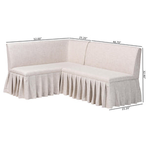 Baxton Studio Bryna Modern Dining Nook Set With Elegant Upholstered Benches And Plush Foam Comfort For Meals Beige,Dark Brown Mdf+Plywood+Lvl(Internal Frame),Solid Rubberwood(Legs),Fabric "100% Polyester",Foam Bbt8085-beige-h1217-3-2pc Sf Bench