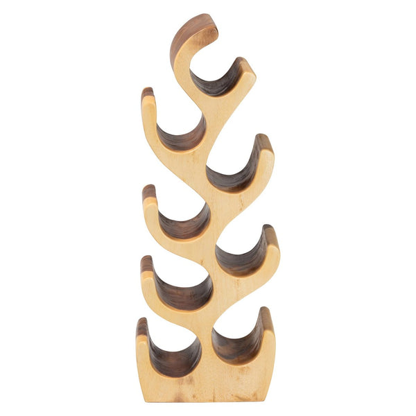 Baxton Studio bali Matana Suar Wood Wine Rack - 8-Bottle Rustic Wine Organizer with Tree Branch Design for Home Bar Suar WR 002-Natural/Wooden-Wine Rack