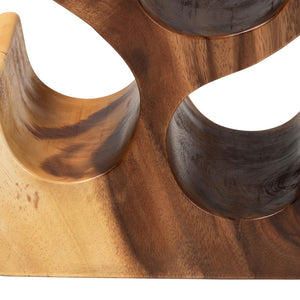 Baxton Studio bali Matana Suar Wood Wine Rack - 8-Bottle Rustic Wine Organizer with Tree Branch Design for Home Bar Suar WR 002-Natural/Wooden-Wine Rack