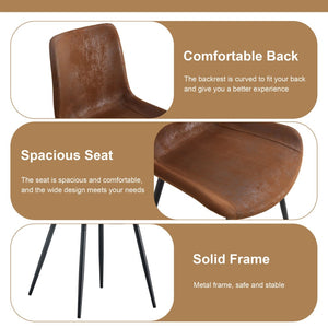 English Elm Table Set 42 Inch Round Wood Grain Glass Inlay with Six Tech-fabric Dining Chairs W1151S04480