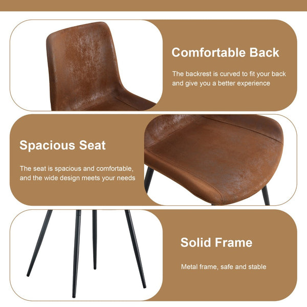 English Elm Table Set 42 Inch Round Wood Grain Glass Inlay with Six Tech-fabric Dining Chairs W1151S04480