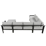 English Elm U-Shaped Multi-Person Outdoor Sofa Set, Suitable For Gardens, Backyards, and Balconies.