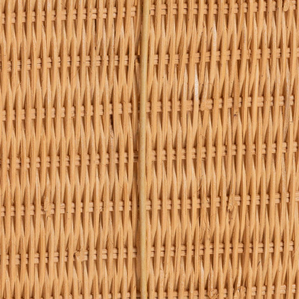 Baxton Studio bali Reya Natural Rattan Footstool - Handwoven Ottoman with Cushion for Boho & Coastal Living Spaces Palm-Light Honey/Rattan-Cushioned-Footstool