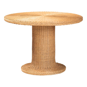 Baxton Studio bali Bali Akiko Bohemian 5-Piece Dining Set - Handcrafted Rattan Table & Chairs for Stylish Entertaining Akiko-Light Honey-5PC Dining Set