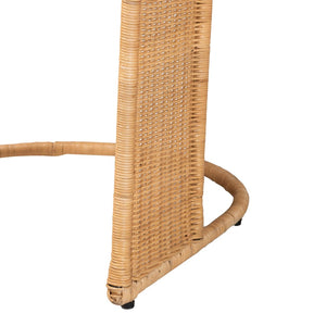 Baxton Studio bali Bali Handcrafted Palm Rattan Dining Chair with Plush Cushion - Bohemian Style for Coastal Spaces Palm-Light Honey/Rattan-Cushioned-DC