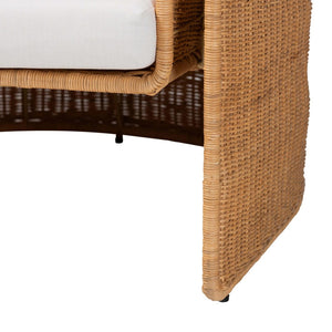 Baxton Studio bali Carina Natural Rattan 3-Piece Living Room Set - Handwoven Lounge Sofa & Armchairs for Boho Style Palm-Light Honey/Rattan-Cushioned-3PC Set