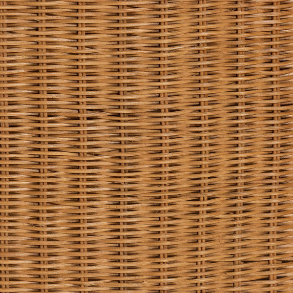 Baxton Studio Bali Carina Handwoven Natural Rattan 3-seater Sofa With Plush Cushions For Boho Coastal Living Light Honey Natural Rattan,Metal (Internal Frame),Fabric "100% Polyester",Foam Palm-light Honey/Rattan-cushioned-sofa