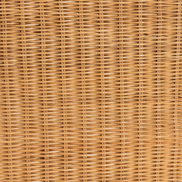 Baxton Studio bali Ayumi 5-Piece Handwoven Rattan Dining Set - Scalloped Table & Barrel Chairs for Coastal Charm Ayumi-Light Honey-5PC Dining Set