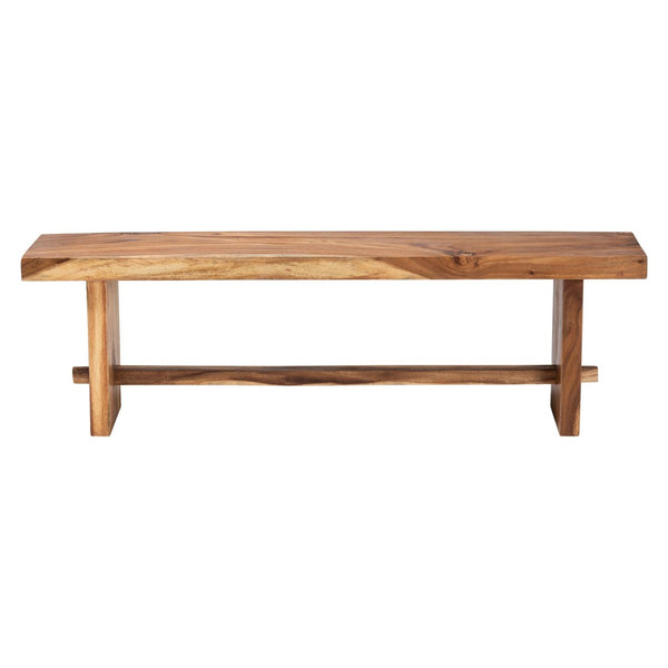 Baxton Studio bali Biyu Suar Wood Dining Bench - Handcrafted Live Edge Rustic Seating for Dining or Entryway Decor Biyu-Natural/Wooden-Bench
