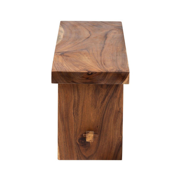 Baxton Studio bali Biyu Suar Wood Dining Bench - Handcrafted Live Edge Rustic Seating for Dining or Entryway Decor Biyu-Natural/Wooden-Bench