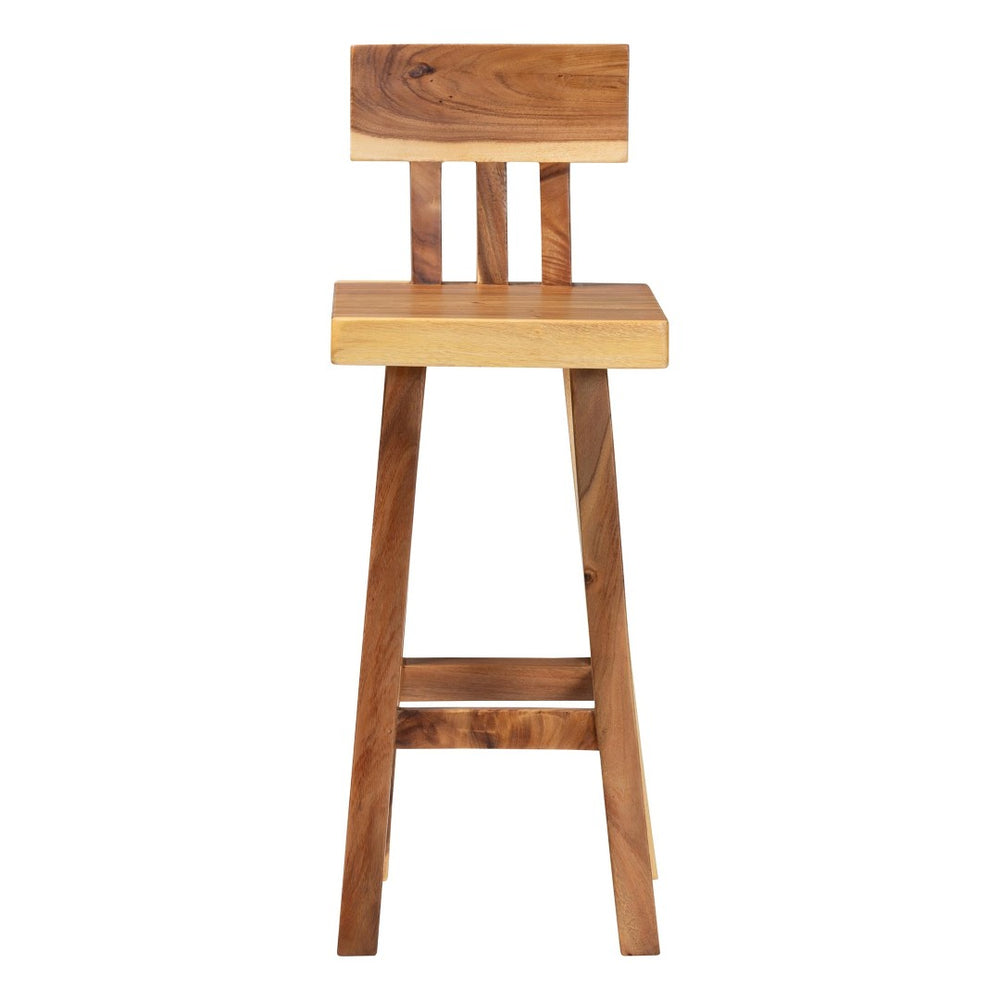 Baxton Studio bali Luli Suar Wood Bar Stool - Handcrafted Rustic Modern Seating, Unique Design for Kitchen or Bar Luli-Natural/Wooden-BS