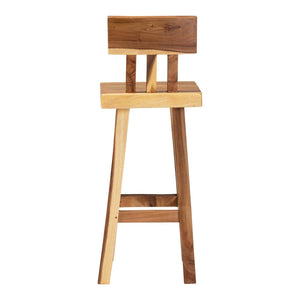 Baxton Studio bali Luli Suar Wood Bar Stool - Handcrafted Rustic Modern Seating, Unique Design for Kitchen or Bar Luli-Natural/Wooden-BS
