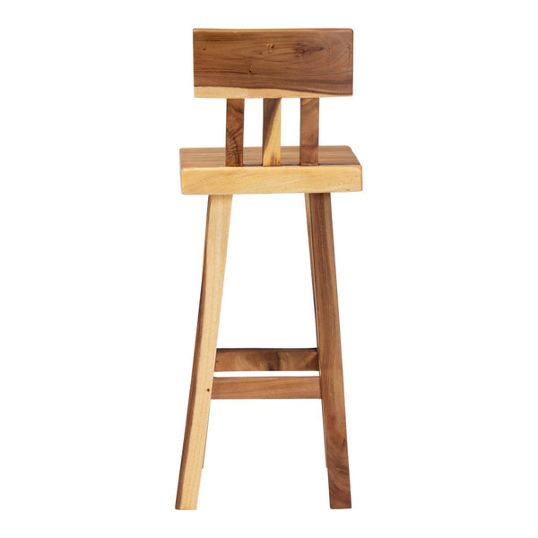 Baxton Studio bali Luli Suar Wood Bar Stool - Handcrafted Rustic Modern Seating, Unique Design for Kitchen or Bar Luli-Natural/Wooden-BS