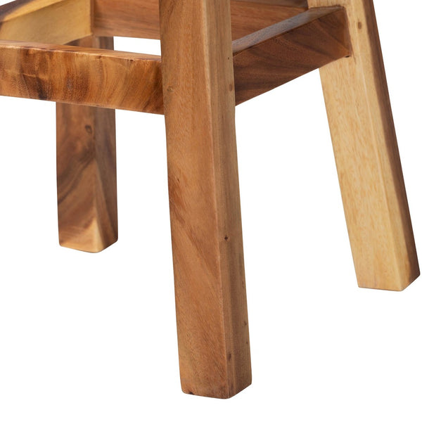 Baxton Studio bali Luli Suar Wood Bar Stool - Handcrafted Rustic Modern Seating, Unique Design for Kitchen or Bar Luli-Natural/Wooden-BS