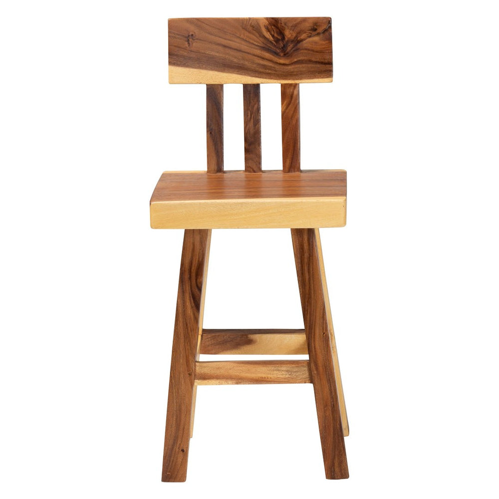 Baxton Studio bali Luli Suar Wood Counter Stool - Artisanal Solid Wood Seating for Stylish Kitchen & Dining Areas Luli-Natural/Wooden-CS