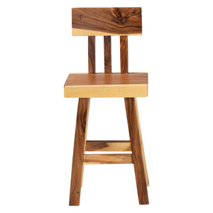 Baxton Studio bali Luli Suar Wood Counter Stool - Artisanal Solid Wood Seating for Stylish Kitchen & Dining Areas Luli-Natural/Wooden-CS