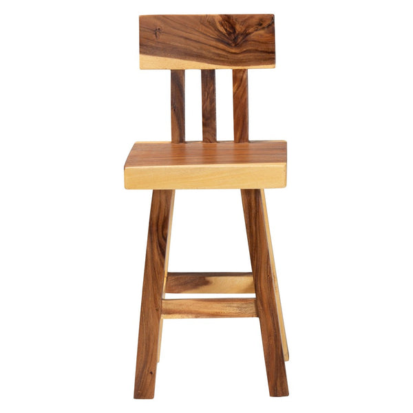 Baxton Studio bali Luli Suar Wood Counter Stool - Artisanal Solid Wood Seating for Stylish Kitchen & Dining Areas Luli-Natural/Wooden-CS