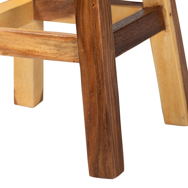 Baxton Studio bali Luli Suar Wood Counter Stool - Artisanal Solid Wood Seating for Stylish Kitchen & Dining Areas Luli-Natural/Wooden-CS
