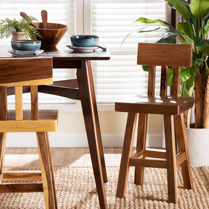 Baxton Studio bali Luli Suar Wood Counter Stool - Artisanal Solid Wood Seating for Stylish Kitchen & Dining Areas Luli-Natural/Wooden-CS