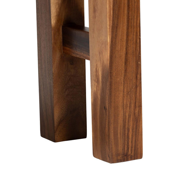 Baxton Studio bali Luli Suar Wood Bar Table - Handcrafted Solid Wood Console with Tripod Base for Modern Spaces Luli-Natural/Wooden-Bar Table-Setup-Box