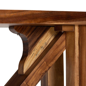 Baxton Studio bali Luli Suar Wood Bar Table - Handcrafted Solid Wood Console with Tripod Base for Modern Spaces Luli-Natural/Wooden-Bar Table-Setup-Box