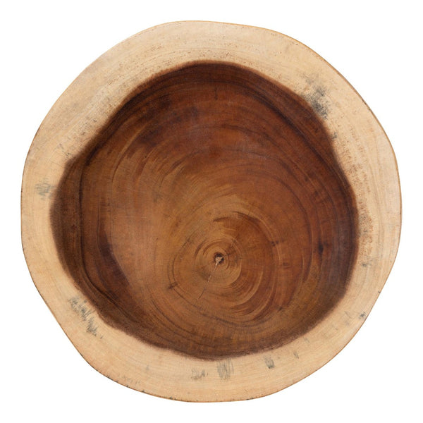 Baxton Studio bali Jia Suar Wood End Table - Handcrafted Round Accent Table with Live Edge, Rustic Boho Charm Jia-Natural/Wooden-End Table