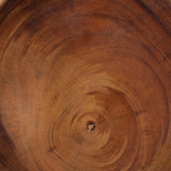 Baxton Studio bali Jia Suar Wood End Table - Handcrafted Round Accent Table with Live Edge, Rustic Boho Charm Jia-Natural/Wooden-End Table