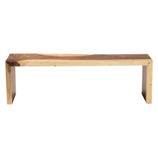 Baxton Studio bali & pari Bai Solid Suar Wood Accent Bench - Handcrafted Modern Rustic Seating for Any Space Bai-Natural/Wooden-Bench