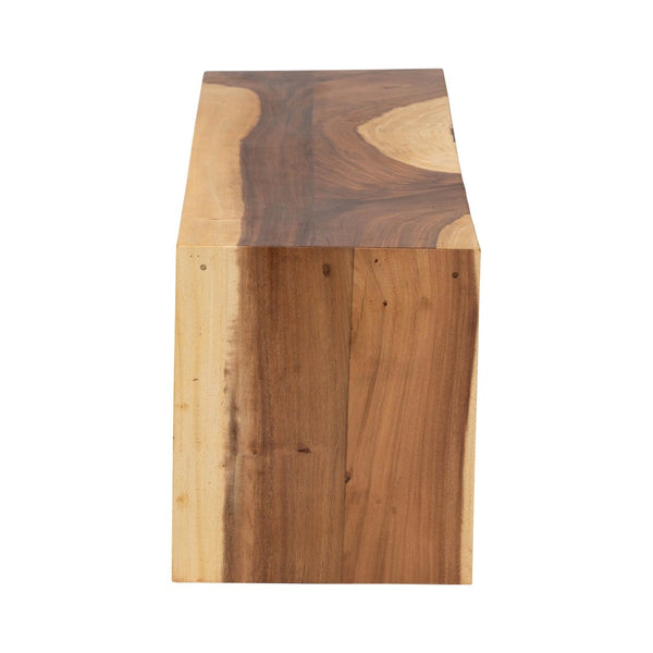 Baxton Studio bali & pari Bai Solid Suar Wood Accent Bench - Handcrafted Modern Rustic Seating for Any Space Bai-Natural/Wooden-Bench